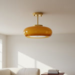 Cargar imagen en el visor de la Galería, Lámpara de techo redonda de vidrio moderna Bauvia Estilo Bauhaus limpio Iluminación ambiental cómoda N63