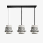 Bild in Gallery-Viewer laden, Style A gray travertine stone pendant light with three heads