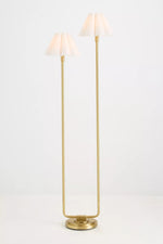 Load image into Gallery viewer, Capirise Gold Scalloped Shade Floor Lamp - Contemporary Metal Lighting for Bedroom
