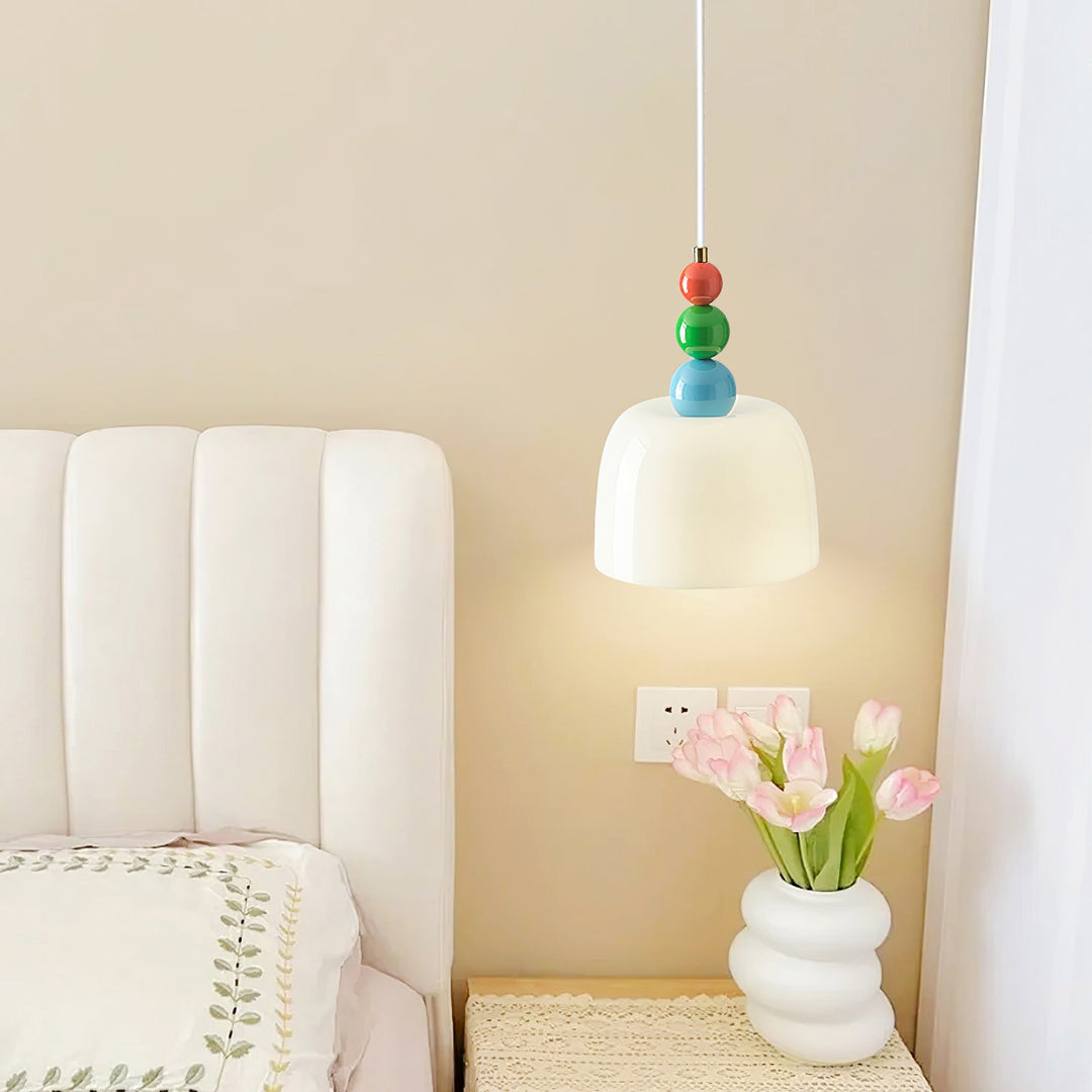 Colorful Beaded Glass Plug-In Pendant