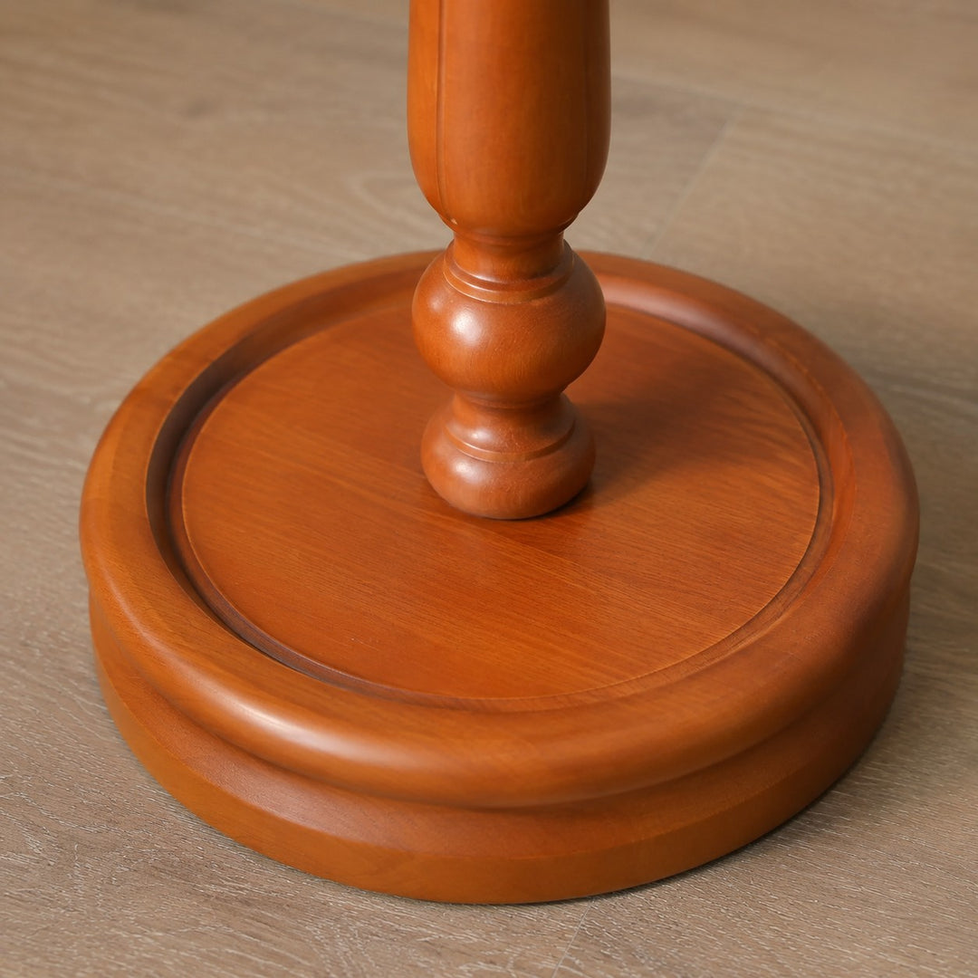 Vintage Solid Wood Floor Lamp with Optional Side Table