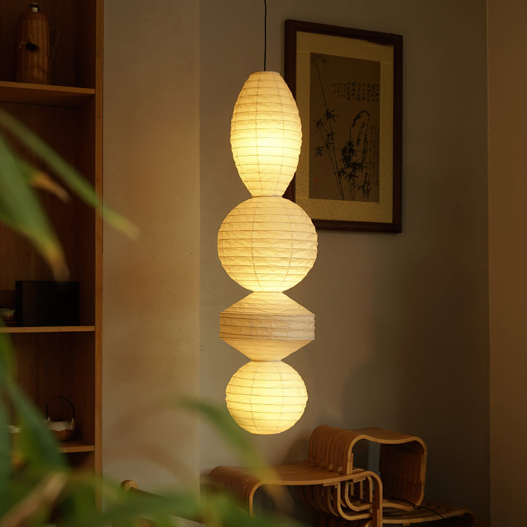 Stacked Paper Plug-In Pendant Lamp