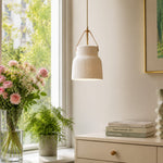 Cargar imagen en el visor de la Galería, Ceramic brass pendant light in warm interior