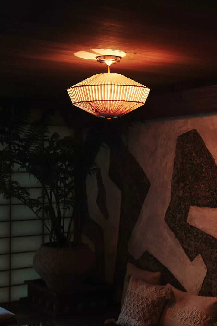 Lámpara de techo de tela moderna Elumina Silk Semi-Flush Mount