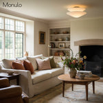 Load image into Gallery viewer, Solivara Fabric Linen Shade Flushmount Ceiling Lamp – Ideal for Bedrooms and Hallways
