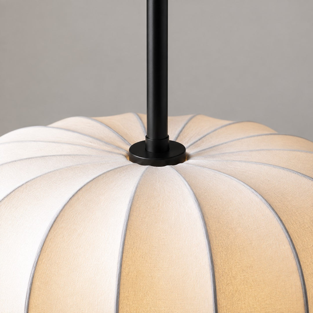 White Fabric Plug-In Pendant Lamp