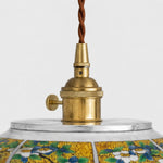 Bild in Gallery-Viewer laden, Brass-tone lamp holder and twisted brown cord close-up