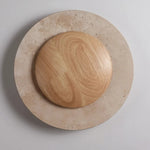 Load image into Gallery viewer, Round Travertine Wood Wall Light