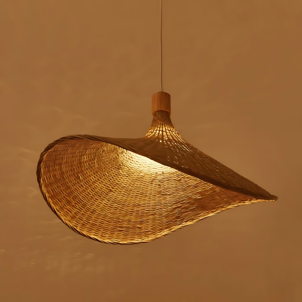 Rustikaler Raphia Charme Rattan-Leuchte