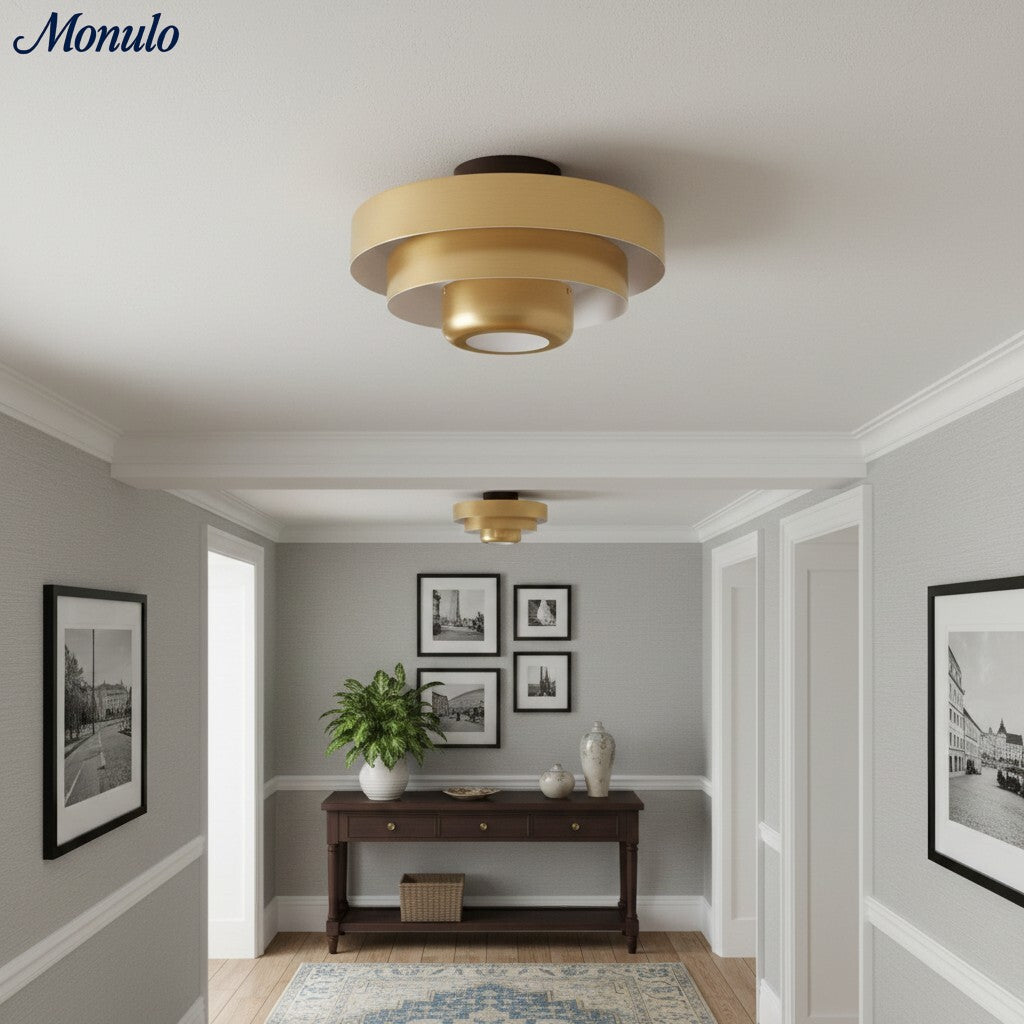 Lampe Plafonnier Sculpturale à Trois Niveaux Malero de Style Bauhaus pour Salon et Chambre