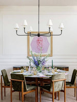 Load image into Gallery viewer, Sleek Chandelier Featuring Layered Linear Silhouette

