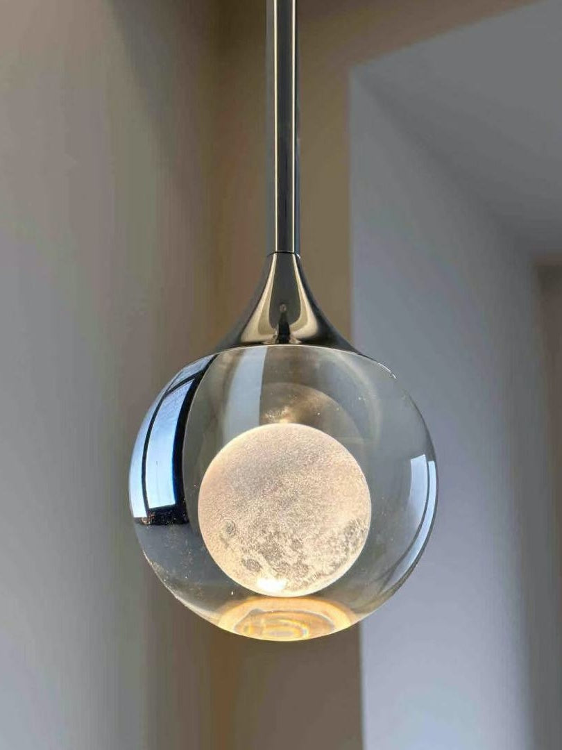 Moon Clear Glass Ball Pendelleuchte|Monulo