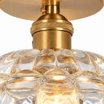 Bild in Gallery-Viewer laden, Vintage Brass Puff-Skirt Glass Ceiling Light
