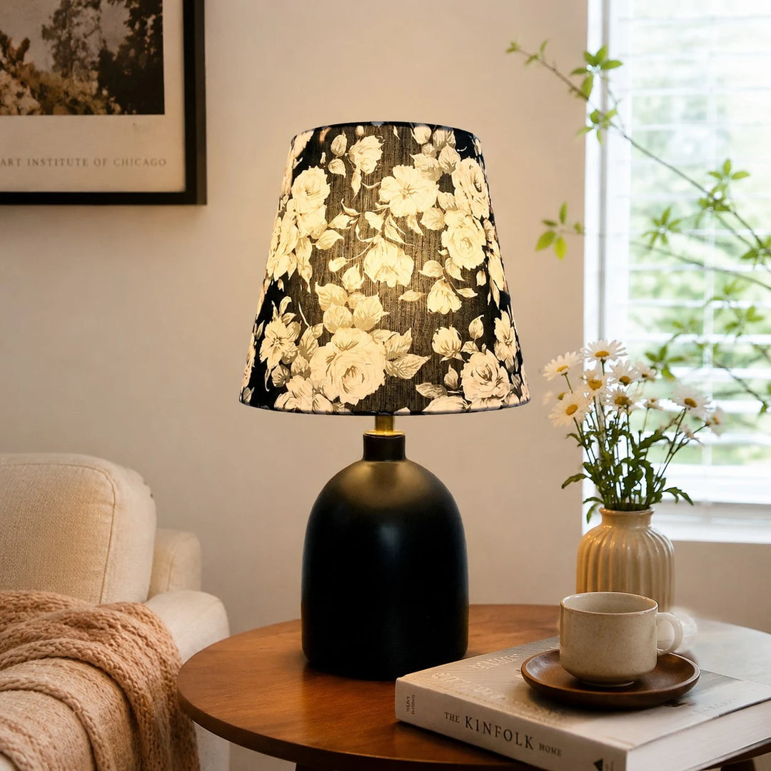 Black Floral lit scene