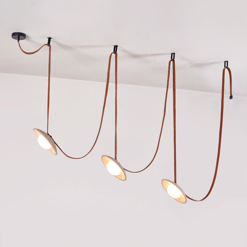 Lampe suspendue Light Rail en cuir