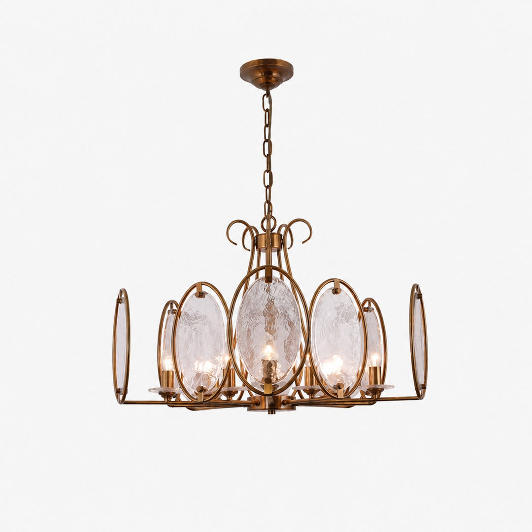 Oval Panel Textured Glass Chandelier