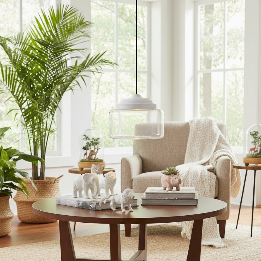 Lámpara colgante de vidrio con diseño de animal Beastlynn - Luz colgante creativa con diseño de zoológico para habitación infantil N23