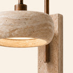 Load image into Gallery viewer, Travira Wabi Sabi Travertine Wall Sconce — Vintage for Bedroom or Living Room