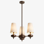Load image into Gallery viewer, Hour Rho chandelier with white velvet shades, 3 lights