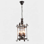 Load image into Gallery viewer, Black iron four-light pendant chandelier