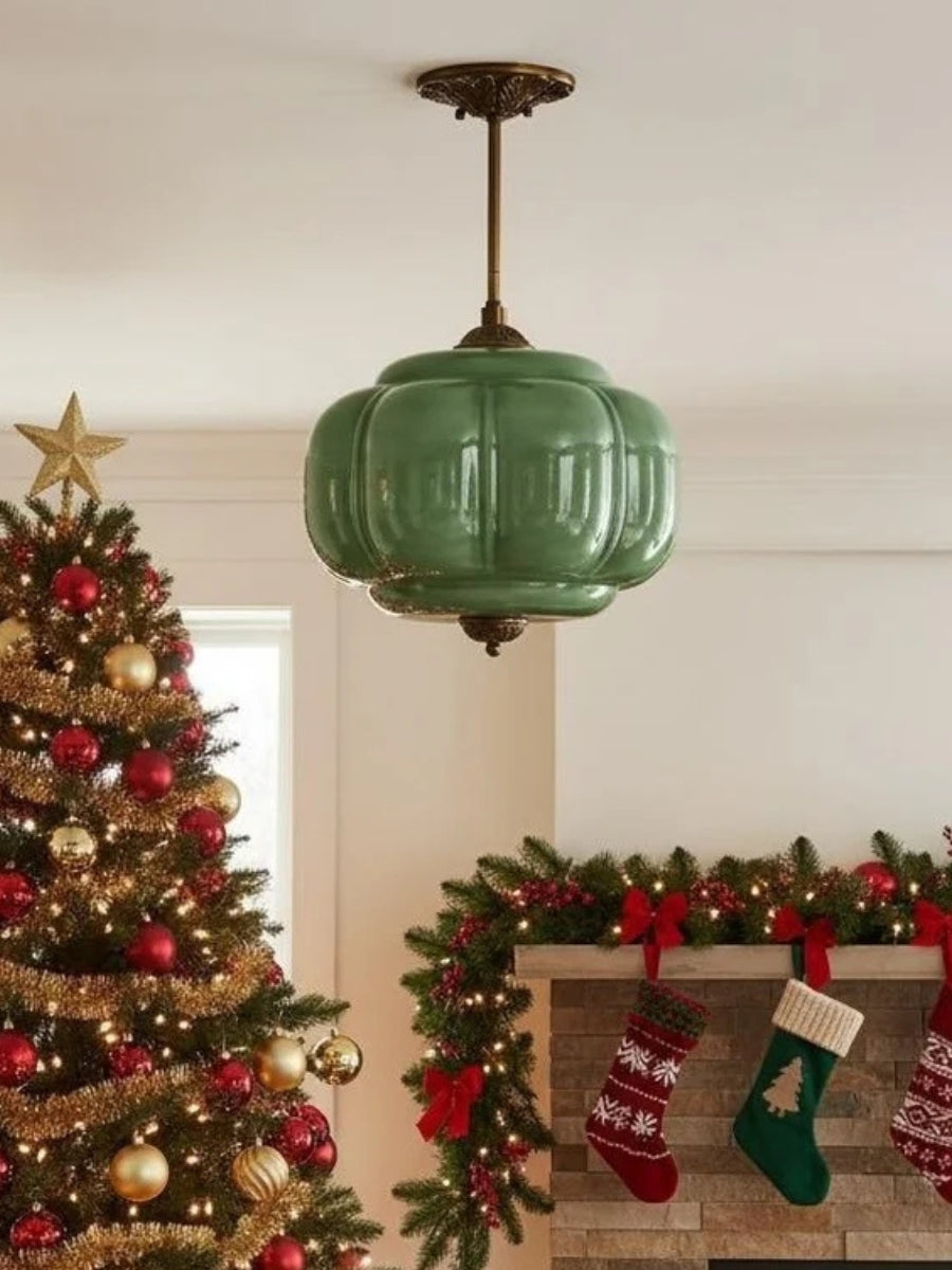 Vintage Milk Glass Semi Flush Mount Eloise Pendant Light