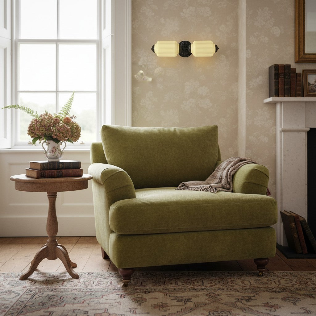 Eloise Vintage Wandleuchte aus gewelltem Milchglas – Moderne Akzentbeleuchtung für Badezimmer und Schlafzimmer
