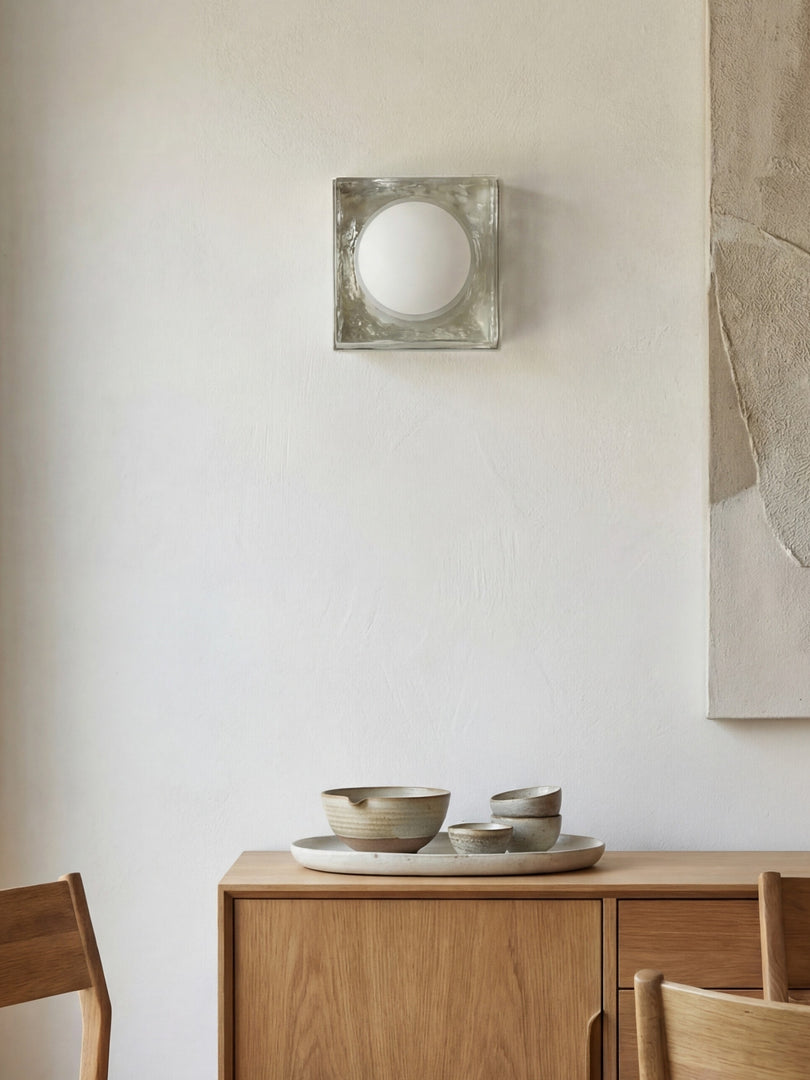 Aplique de Pared de Vidrio Ópalo Vellaro - Iluminación Minimalista Moderna para Cocina