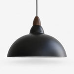 Cargar imagen en el visor de la Galería, black 35 cm / 13.8 in pendant light on white background
