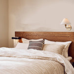 Load image into Gallery viewer, Gilda Fabric Drum Shade Wall Sconce - Modern Brass Accent Light for Bedroom and Hallway