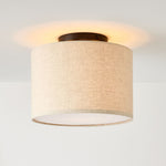 Load image into Gallery viewer, Jelvane Linen Drum Flush Mount - Modern Fabric Bedroom Ceiling Light

