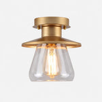 Load image into Gallery viewer, gold vintage glass ceiling light
