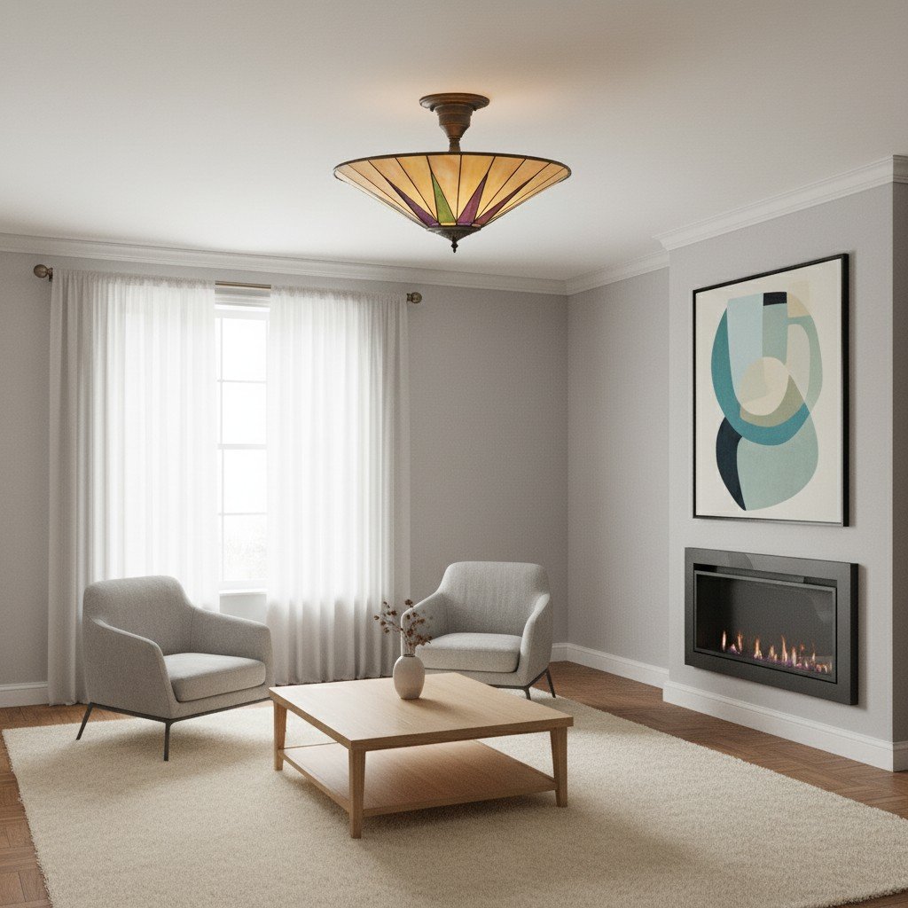 TF Colored Star Ceiling Light - Vintage Glass for Dining Rooms and Living Rooms