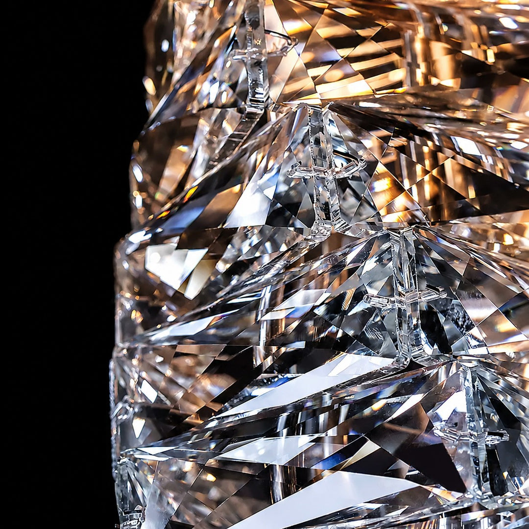 Sculptural Crystal Column LED Pendant Light