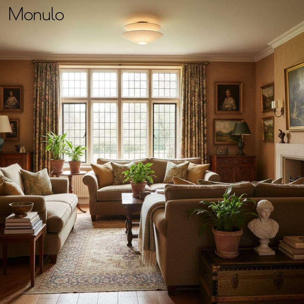 Solivara Fabric Linen Shade Flushmount Ceiling Lamp – Ideal for Bedrooms and Hallways