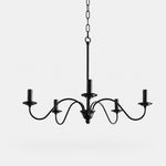 Charger l'image dans la visionneuse de galerie, Lustre vintage en fer noir de style bougeoir