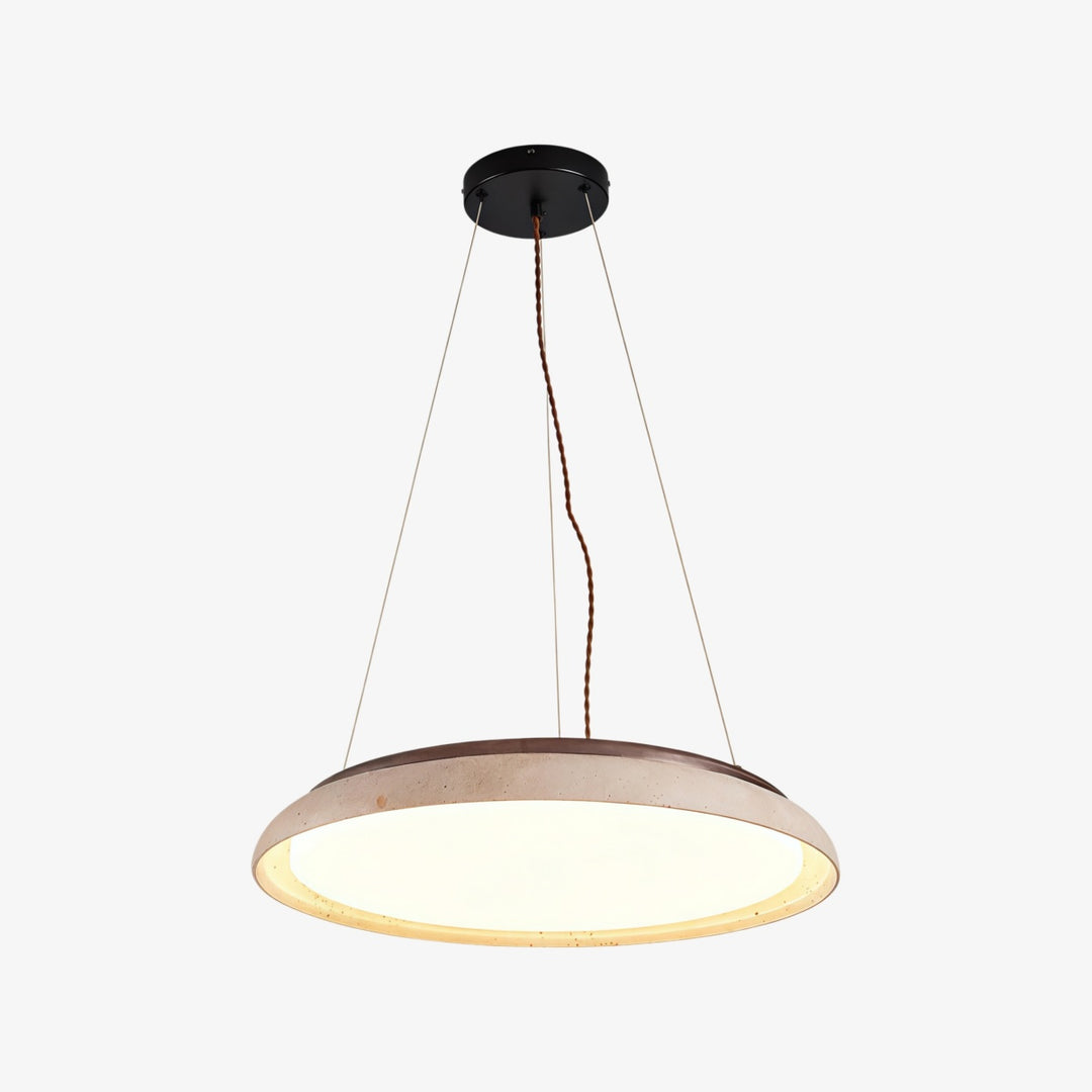Suspension anneau en travertin Torvella - Lampe sculpturale minimaliste pour intérieurs modernes