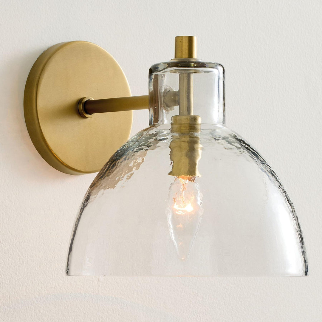 Applique double en verre recyclé Glavira - Éclairage mural d'intérieur en laiton