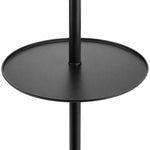 Load image into Gallery viewer, Close-up of the round black side table attached to the floor lamp stand