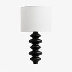 Cargar imagen en el visor de la Galería, Ebony sculptural wall lamp with white fabric shade