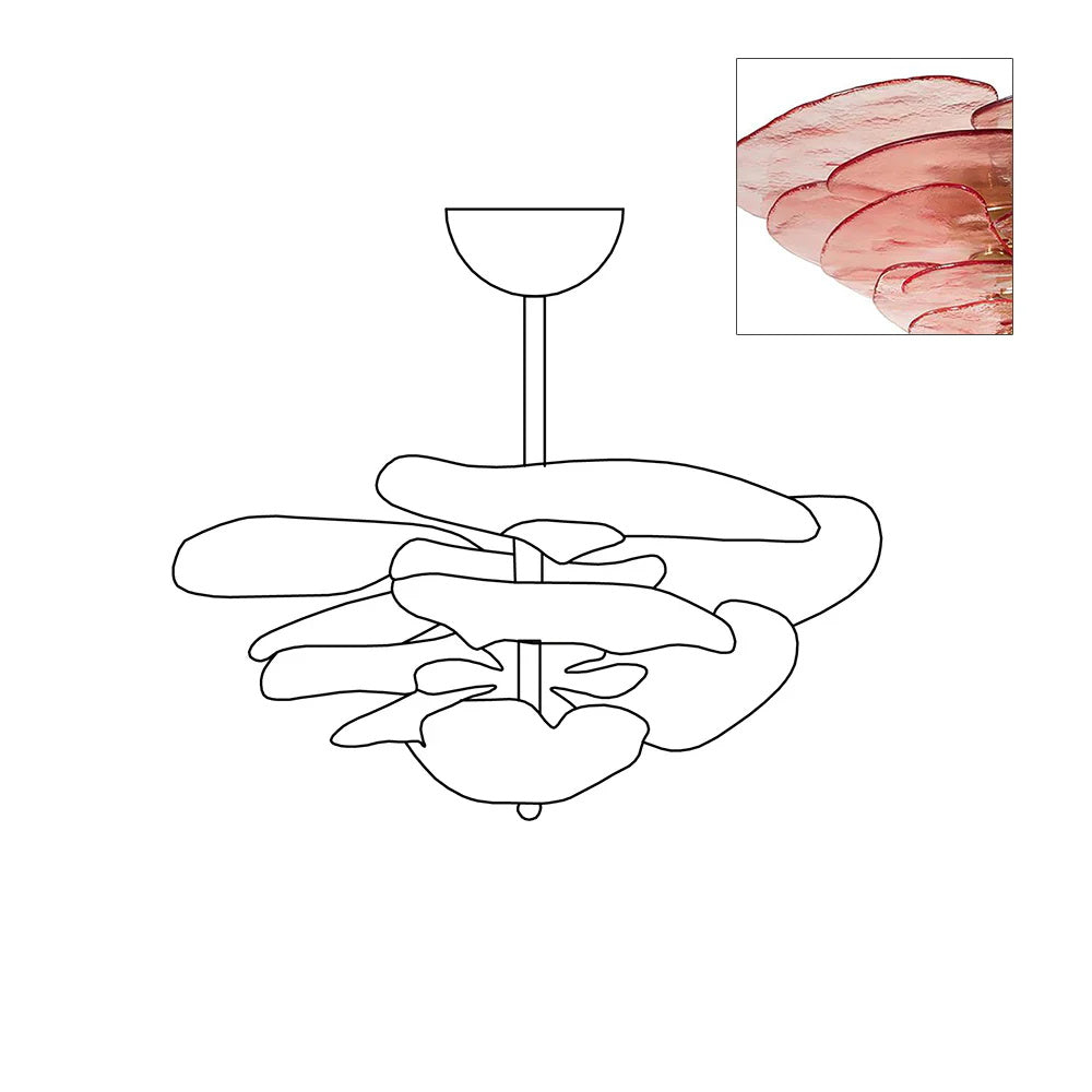 Lotus Leaf Layered Glass Chandelier