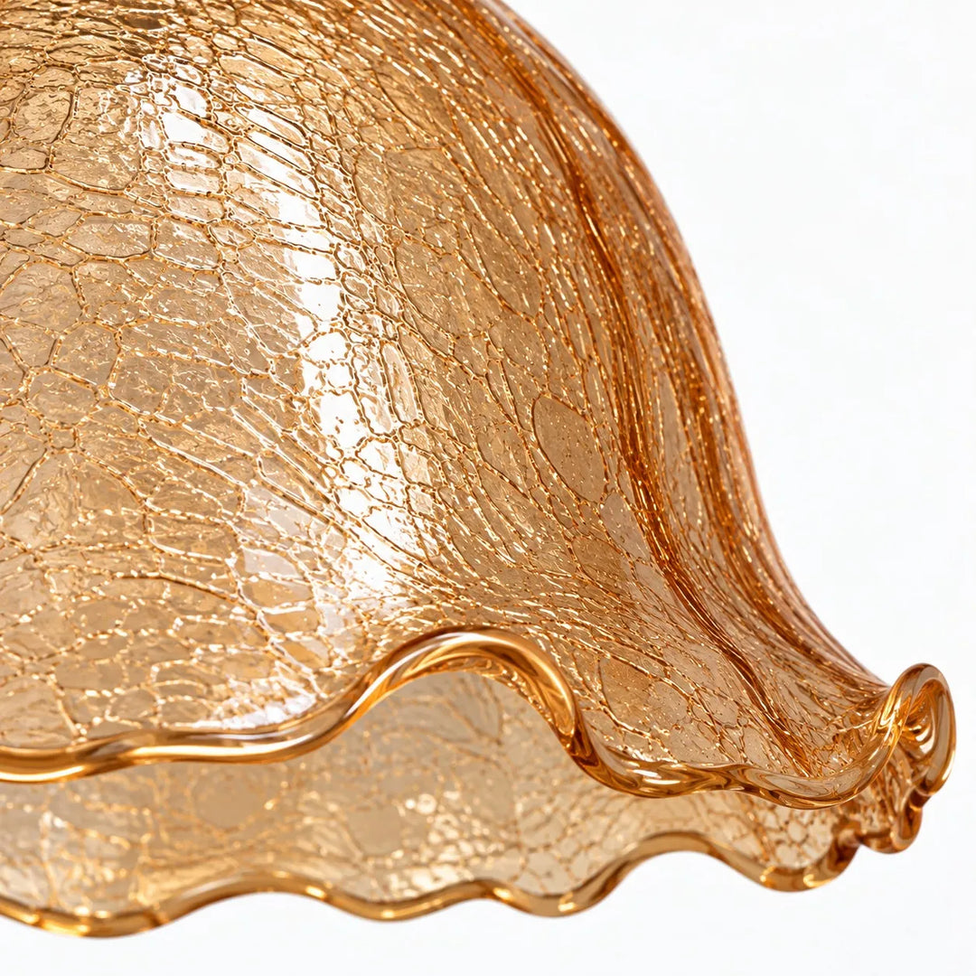 Crackle Glass Brass Pendant Light