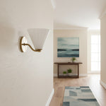 Charger l'image dans la visionneuse de galerie, Applique Murale en Verre Laiton Ondulé Moderne Mivie - Profil Compact pour Chambres et Couloirs