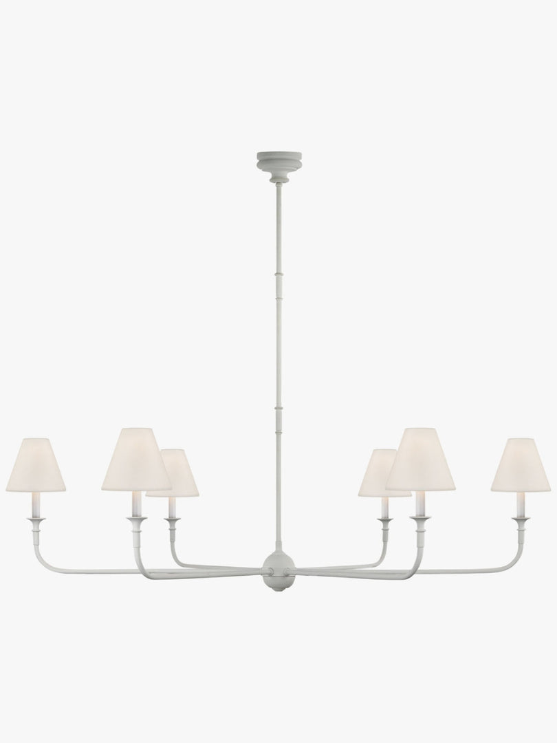 Sleek Chandelier Featuring Layered Linear Silhouette