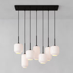Load image into Gallery viewer, Lumivelle Sculptural 7-Light Chandelier – Adjustable Height Modern Glass Pendant
