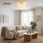 Charger l'image dans la visionneuse de galerie, Plafonnier superposé Cirren - Luminaire d'ambiance moderne et sculptural pour les salles à manger et les salons