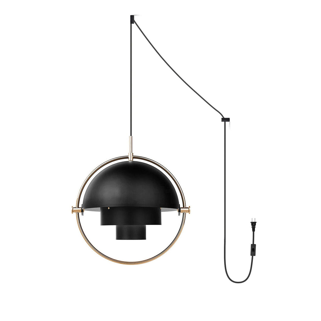 Adjustable Metal Hemisphere Plug-In Swag Pendant