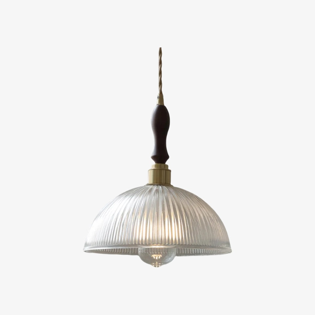 Lámpara colgante acanalada Ribilux - Vidrio y metal vintage para cocina y comedor