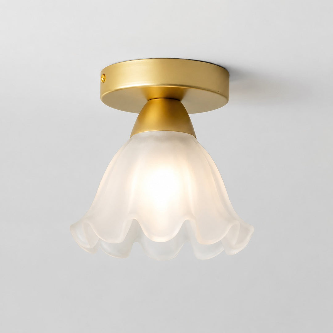 Vintage Petal Glass Flush Mount Ceiling Light