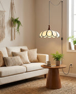 Bild in Gallery-Viewer laden, Scalloped Abaca Woven Plug-In Swag Pendant