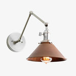Charger l&#39;image dans la visionneuse de galerie, Conique Metal Industrial Wall Sconce with Adjustable Arm - Vintage Copper Cone Shade for Task Lighting
